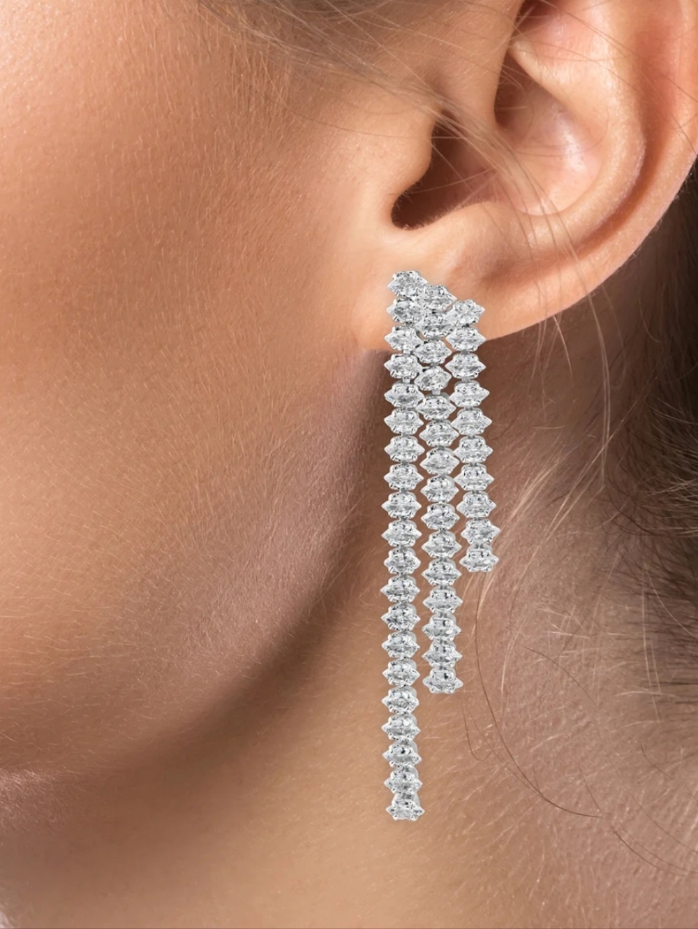 Falling Crystal Earrings NWOT